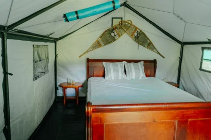Inside site 1 glamping tent