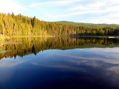 Sunset reflection on Herman Lake