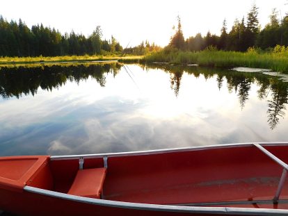 Canoe at sunset